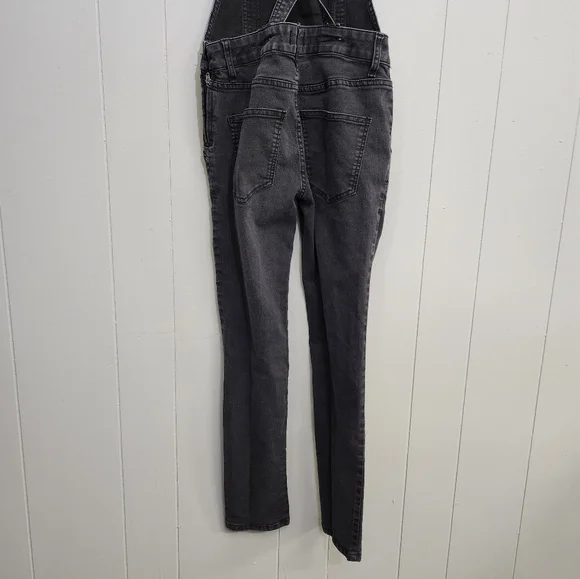 Free People Black Denim Skinny Jeans Overalls - Picture 10 of 13